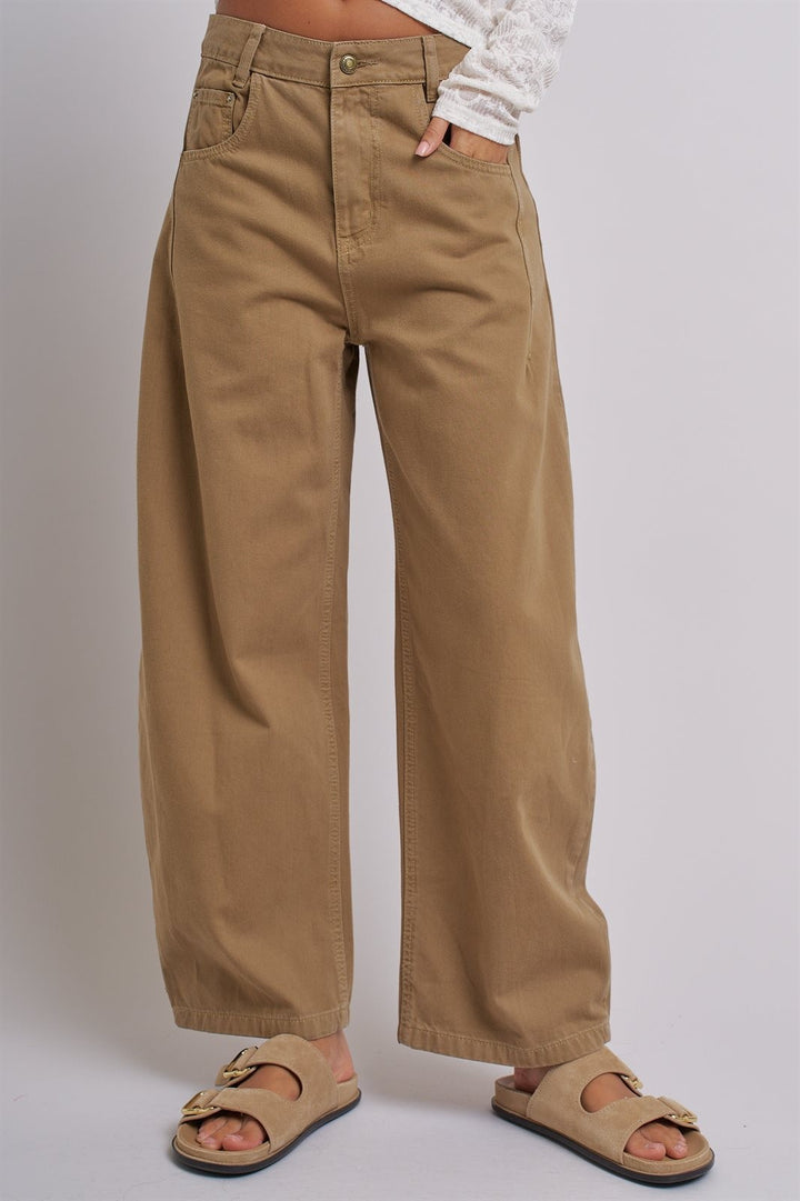 Modern Ease Barrel Pants in Camel - Women's Wholesale Pants | Trend Notes