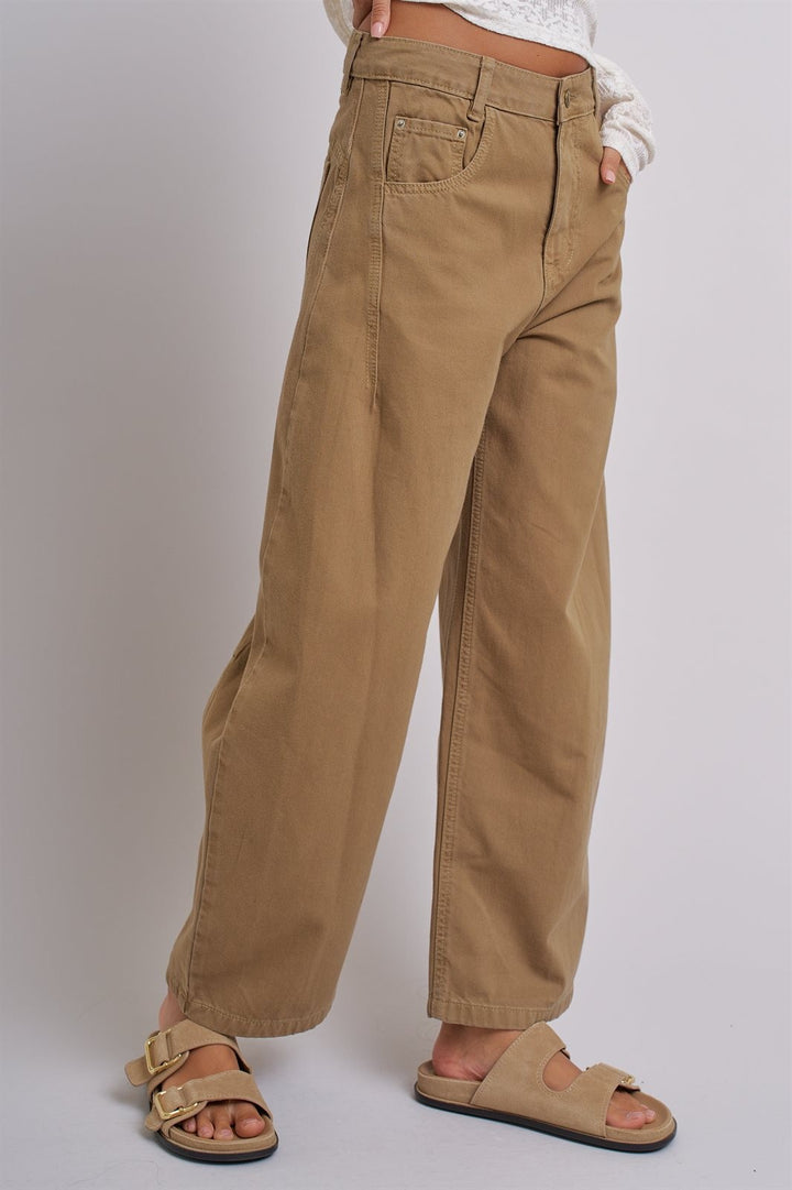 Modern Ease Barrel Pants in Camel - Women's Wholesale Pants | Trend Notes
