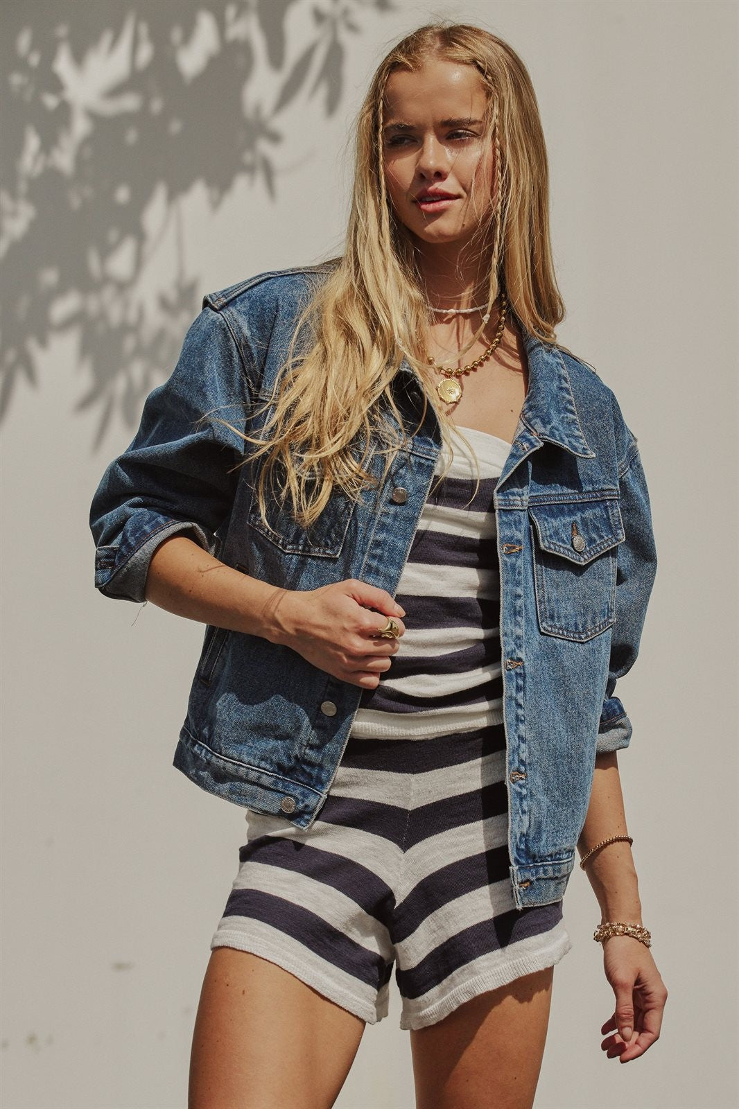 American Flag Patch Denim Jacket Patriotic 4th of July Ameri in Denim - Women's Wholesale Pants | Trend Notes