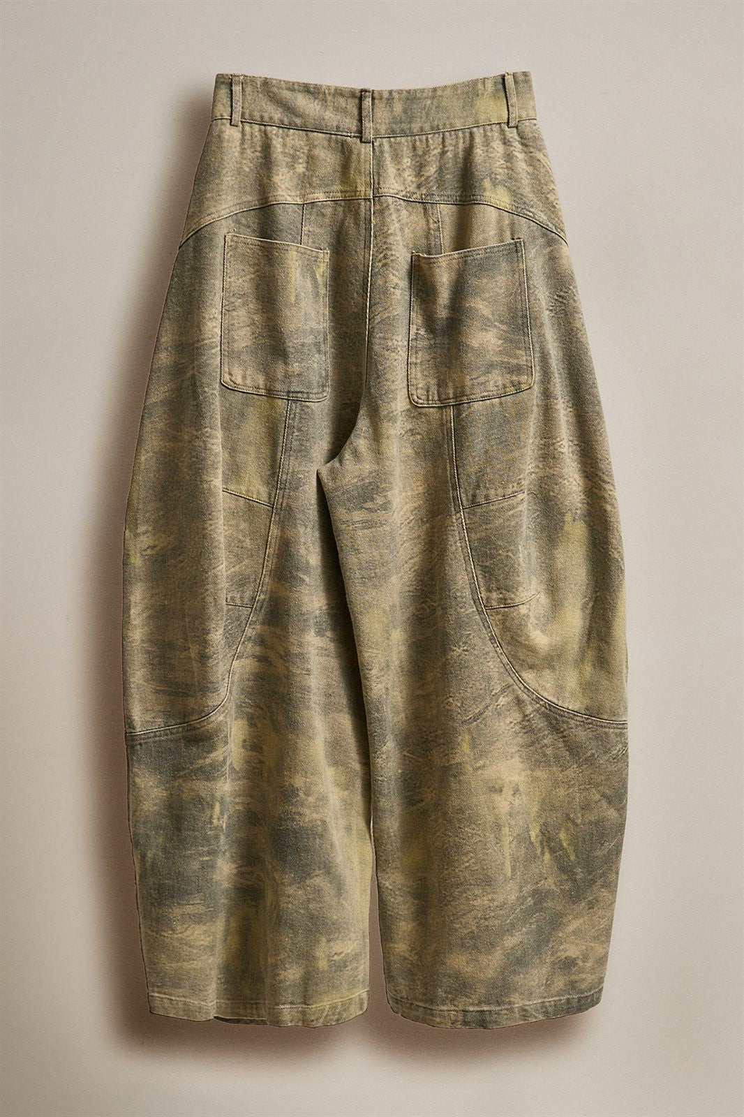 Camo Print Barrel Jeans Vintage Y2K Cargo Pants for Women in Olive Multi - Women's Wholesale Pants | Trend Notes