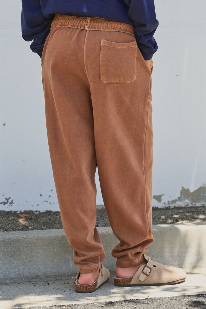 Garment Dyed French Terry Jogger Sweatpants in Brown - Women's Wholesale Casual Pants | Trend Notes