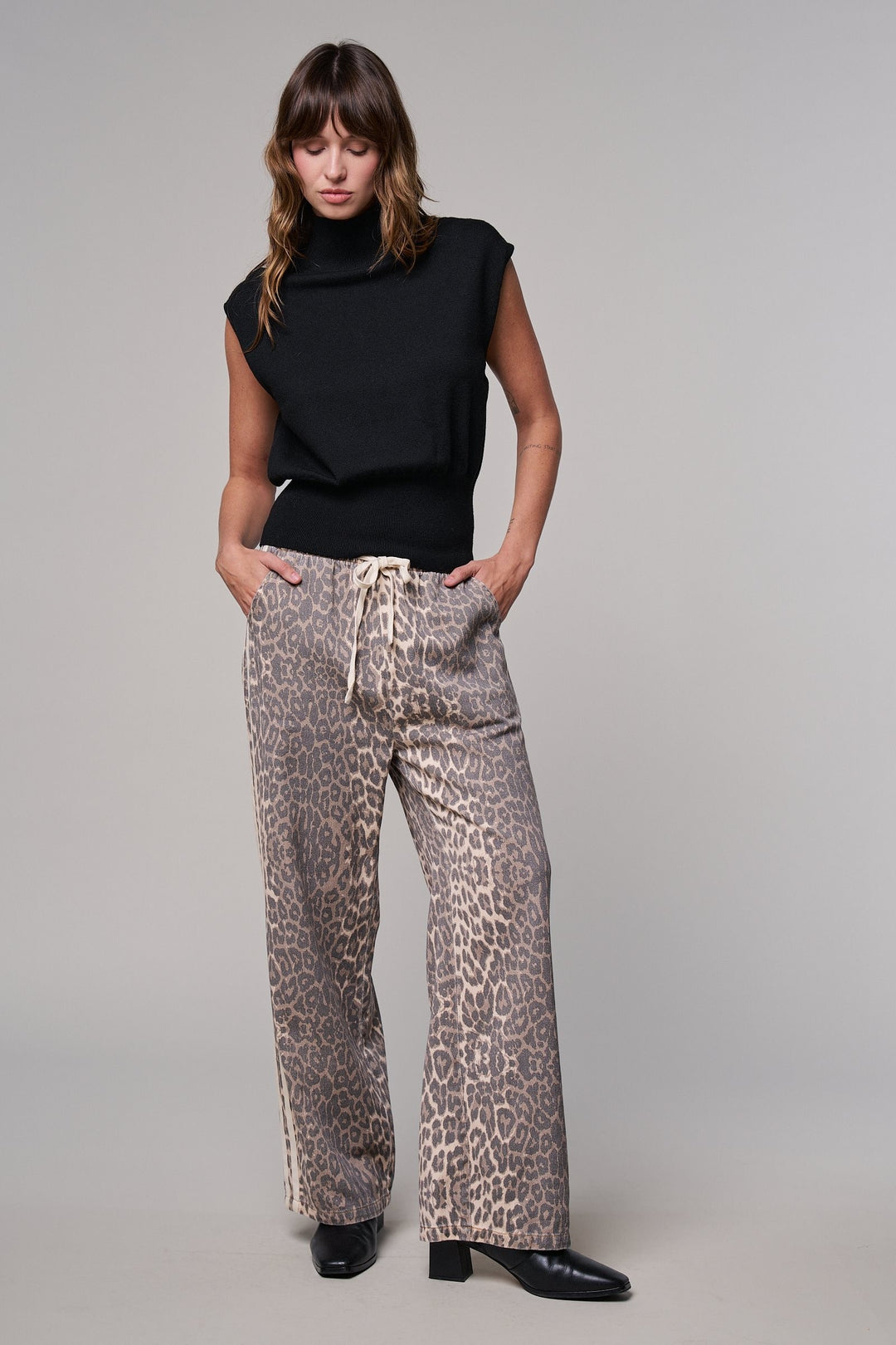 Wild Side Leopard Wide Leg Pants in Leopard - Women's Wholesale Casual Pants | Trend Notes
