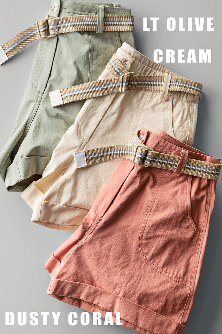 SYDNEY SUNBEAM SHORTS in Lt Olive - Women's Wholesale Casual Shorts | Trend Notes
