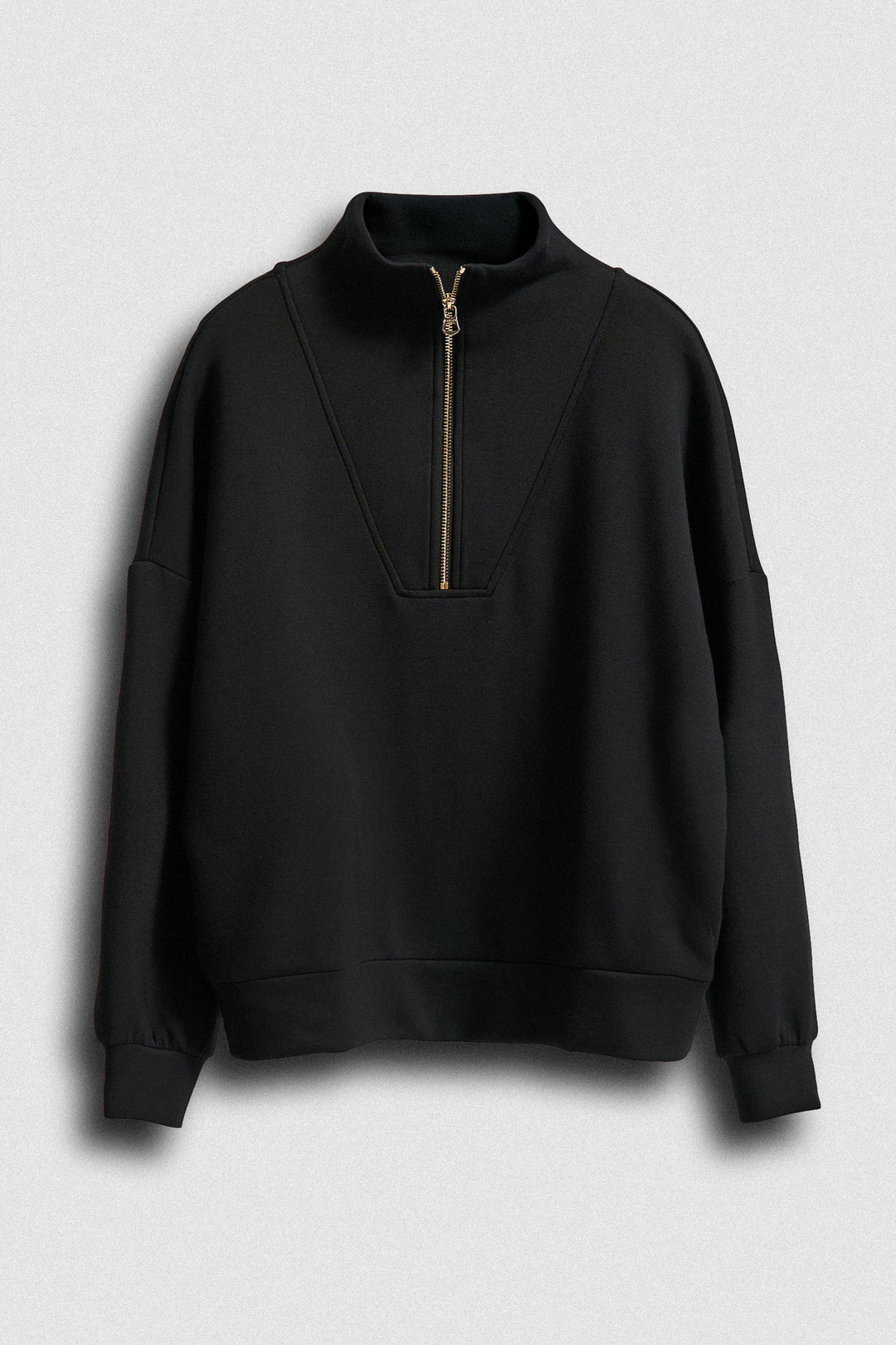 Scuba Half Zip Mock Neck Sweatshirt Athleisure Top for Women in Black - Women's Wholesale Shorts | Trend Notes