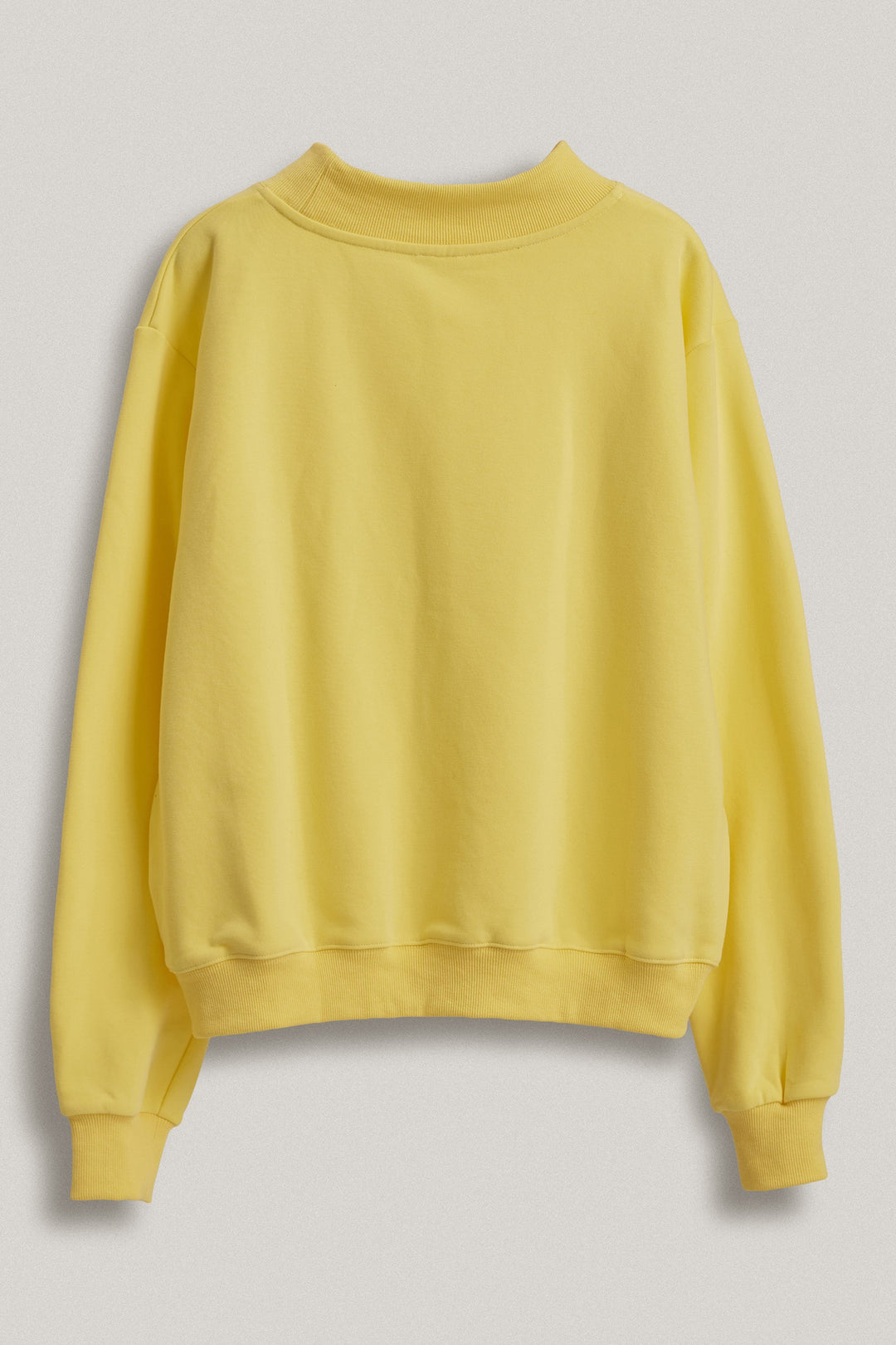 Easy Tiger Graphic Mock Neck Sweatshirt Brushed French Terry in Yellow - Women's Wholesale Shorts | Trend Notes