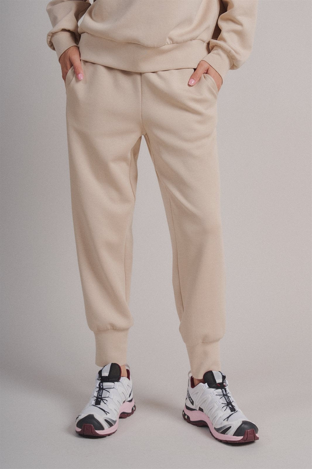 Scuba High Rise Joggers Sweatpants Pilates Athflow for Women in Sand - Women's Wholesale Fashion | Trend Notes