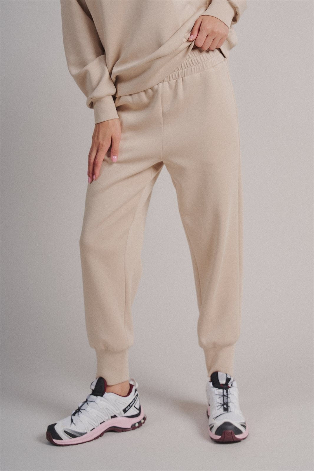 Scuba High Rise Joggers Sweatpants Pilates Athflow for Women in Sand - Women's Wholesale Fashion | Trend Notes