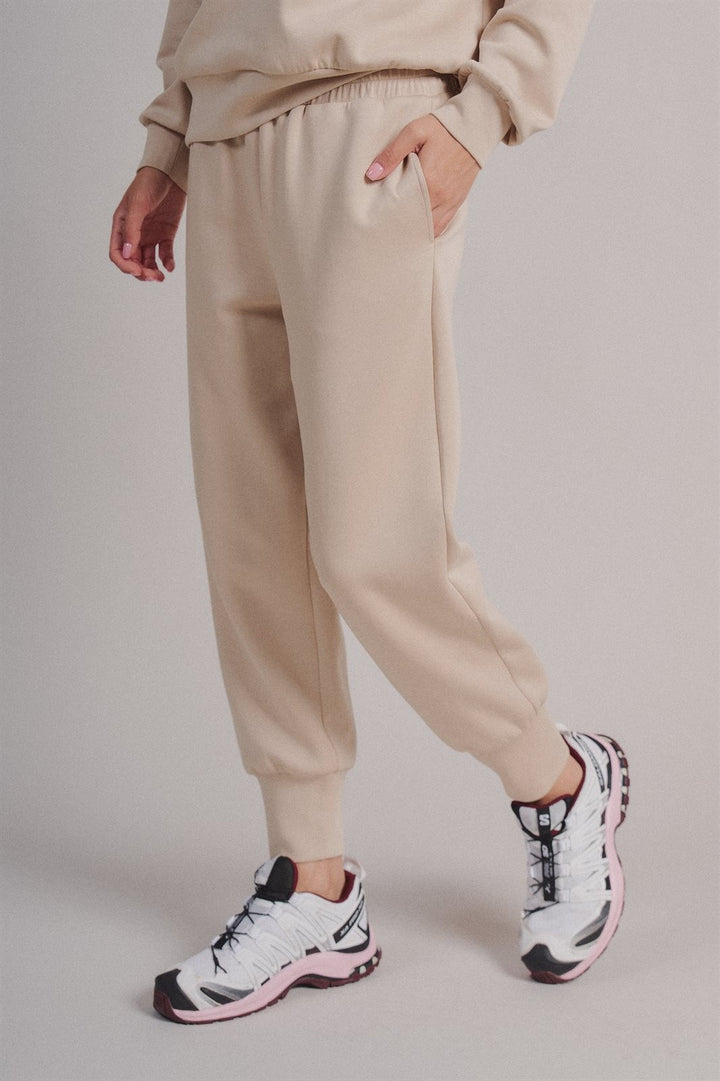 Scuba High Rise Joggers Sweatpants Pilates Athflow for Women in Sand - Women's Wholesale Fashion | Trend Notes