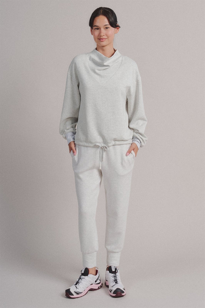 Scuba High Rise Joggers Sweatpants Pilates Athflow for Women in White Melange - Women's Wholesale Fashion | Trend Notes