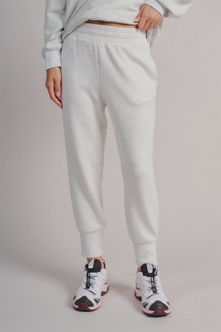 Scuba High Rise Joggers Sweatpants Pilates Athflow for Women in White Melange - Women's Wholesale Fashion | Trend Notes