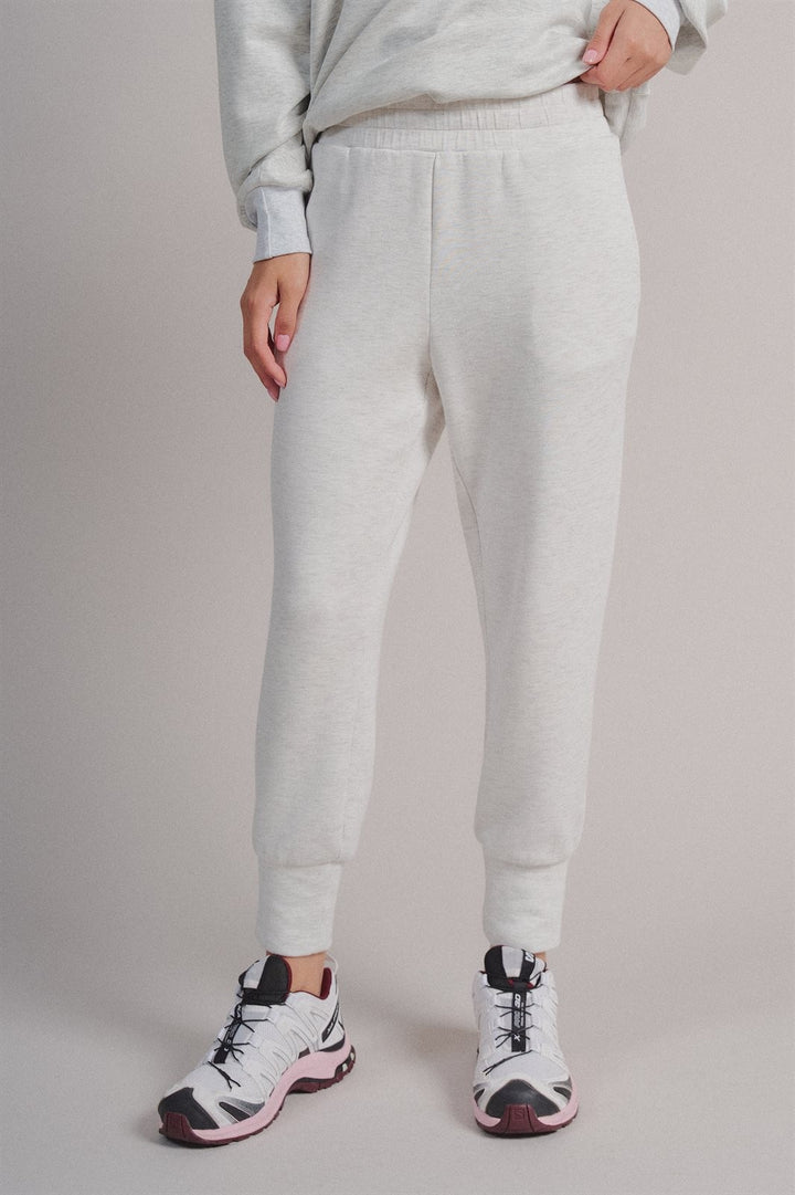 Scuba High Rise Joggers Sweatpants Pilates Athflow for Women in White Melange - Women's Wholesale Fashion | Trend Notes