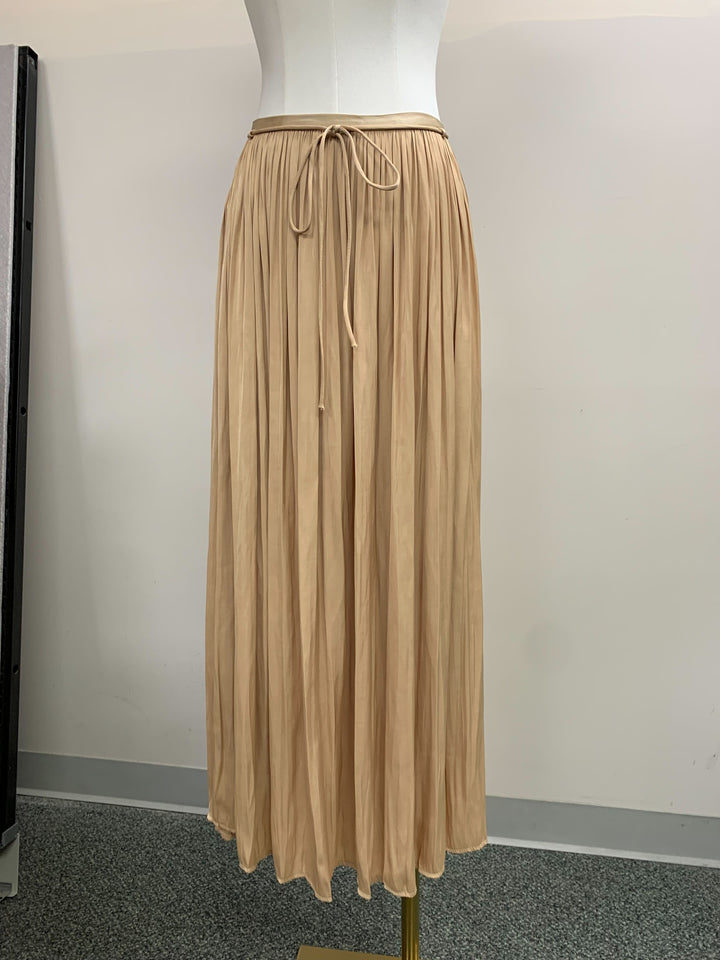 Washed Satin Crinkle Pleated Maxi Skirt in Black - Women's Wholesale Skirts | Trend Notes