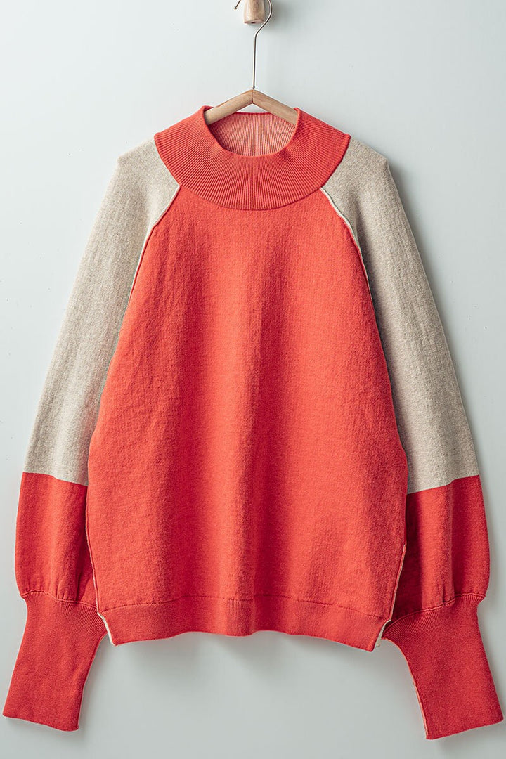 Statement Raglan Sweater in Rust - Women's Wholesale Sweaters | Trend Notes