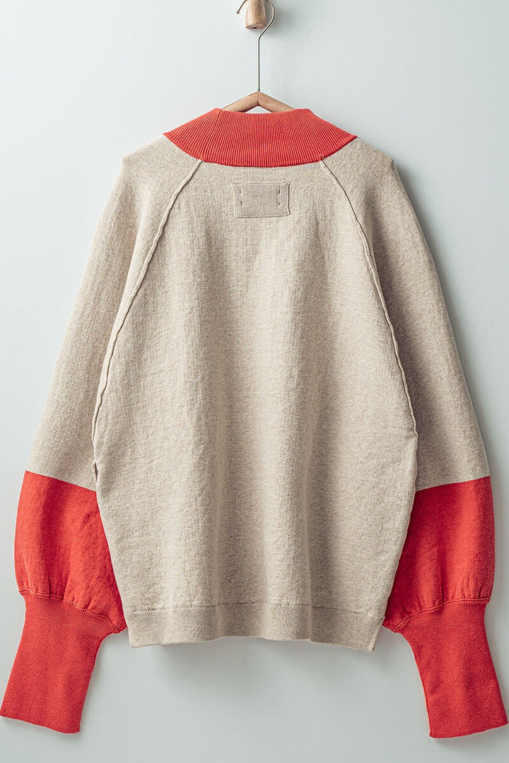 Statement Raglan Sweater in Rust - Women's Wholesale Sweaters | Trend Notes