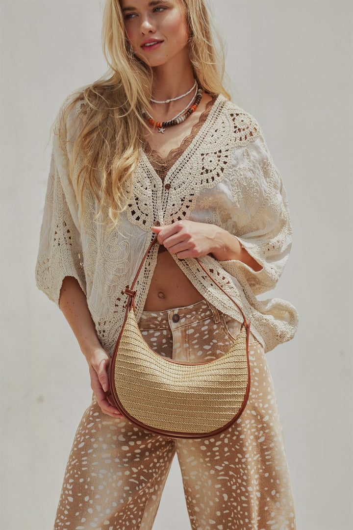 Golden Hour Crochet Kimono in Natural - Women's Wholesale Sweaters | Trend Notes