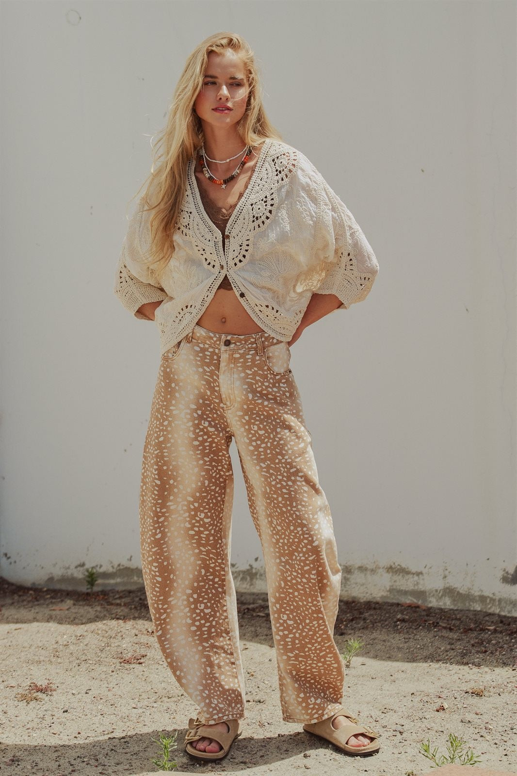 Golden Hour Crochet Kimono in Natural - Women's Wholesale Sweaters | Trend Notes