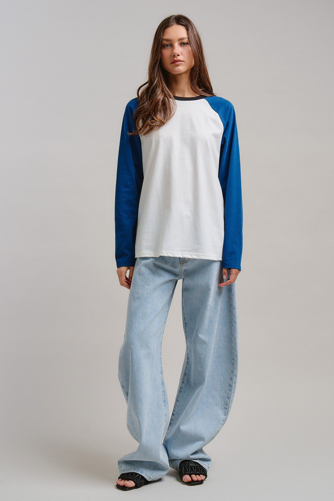 All-Star Vintage Baseball Tee in Blue - Women's Wholesale Tops | Trend Notes