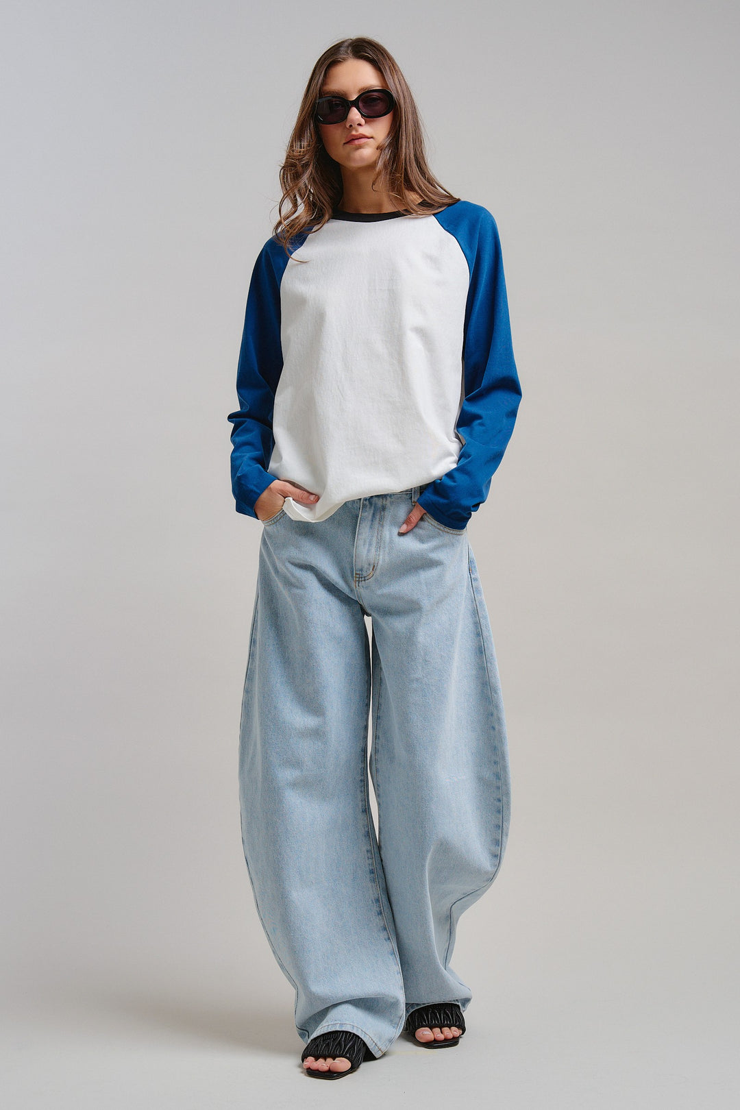 All-Star Vintage Baseball Tee in Blue - Women's Wholesale Tops | Trend Notes