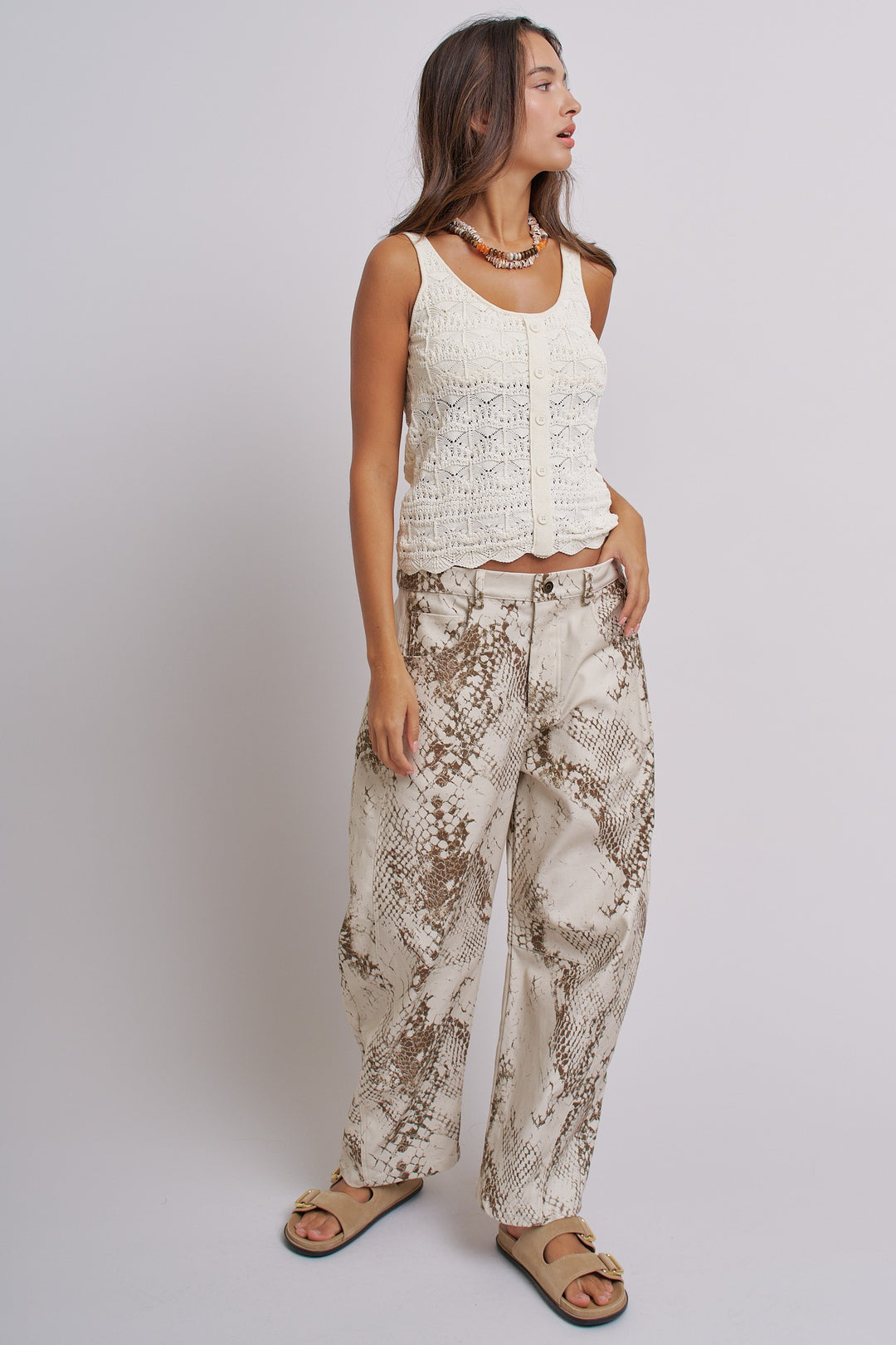 Delicate Charm Lace Pointelle Knit Tank in Ivory - Women's Wholesale Tops | Trend Notes