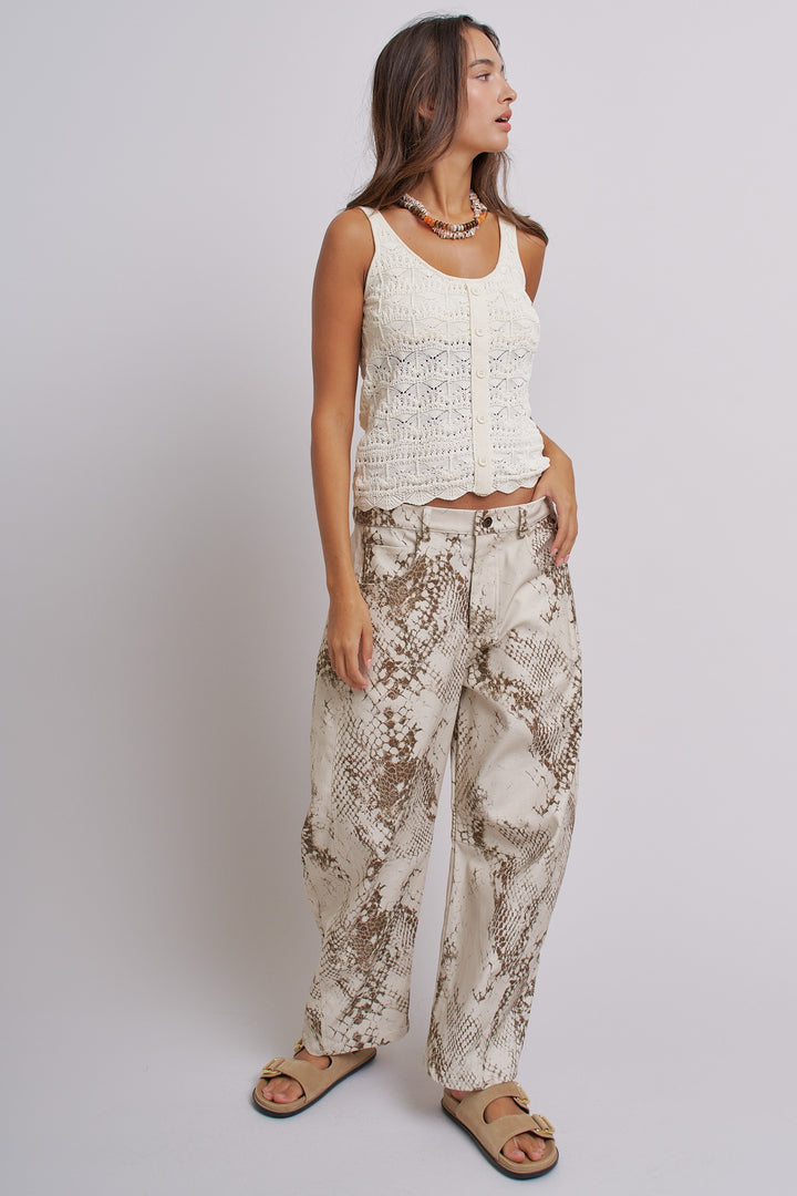 Delicate Charm Lace Pointelle Knit Tank in Ivory - Women's Wholesale Tops | Trend Notes