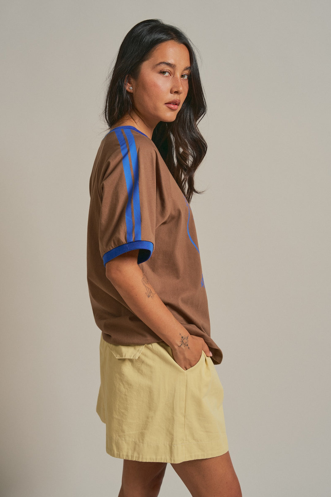Mermaid Graphic Tee in Vintage Sporty Coastal in Brown - Women's Wholesale Fashion | Trend Notes