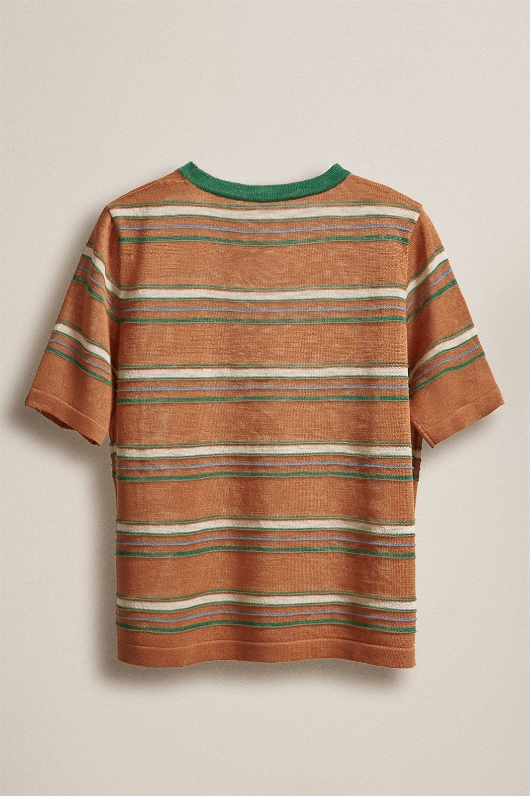 Striped Knit Tee Vintage 70s Retro Boho Coastal Top  in Rust - Women's Wholesale Fashion | Trend Notes