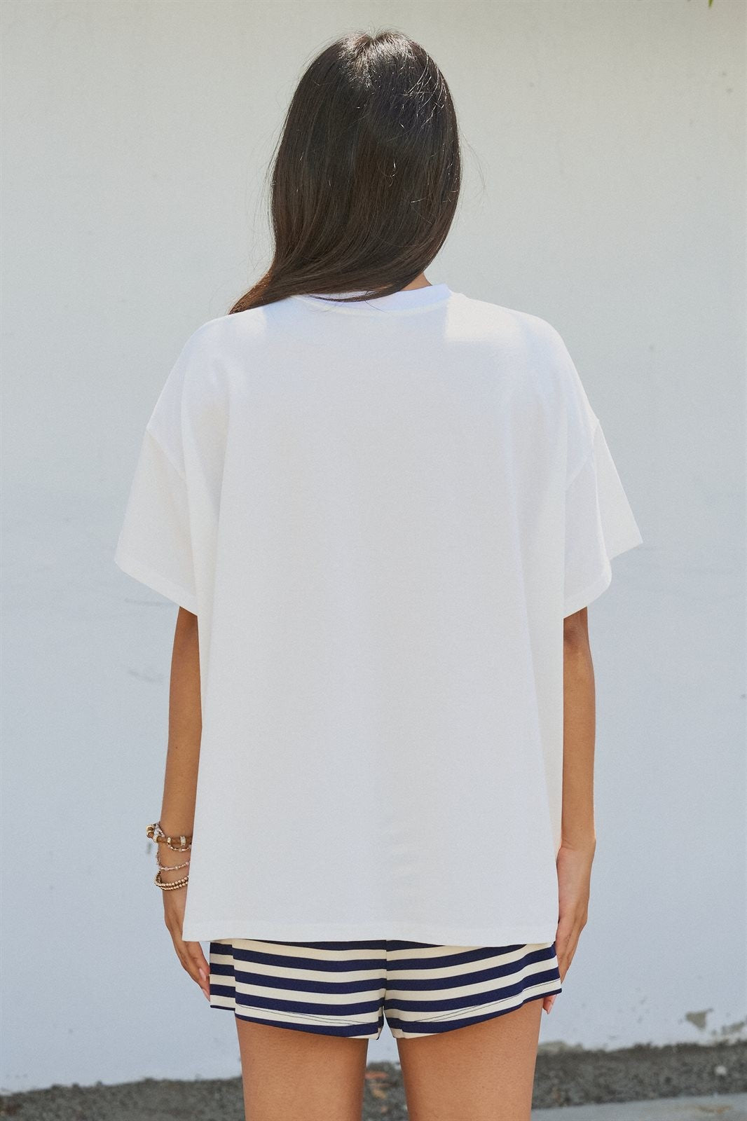 Amalfi Capri Postage Stamp Graphic Tee in Italian Summer in White - Women's Wholesale Fashion | Trend Notes