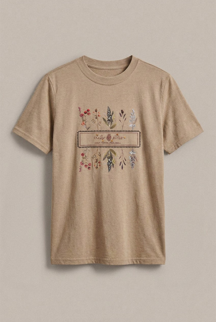 Botanical Floral Embroidered Tee in White - Women's Wholesale T-Shirts & Polos | Trend Notes