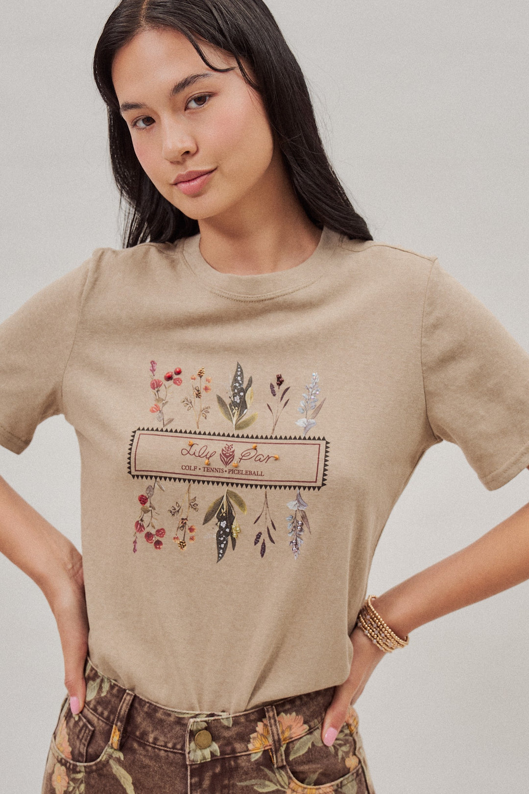Botanical Floral Embroidered Tee in White - Women's Wholesale T-Shirts & Polos | Trend Notes