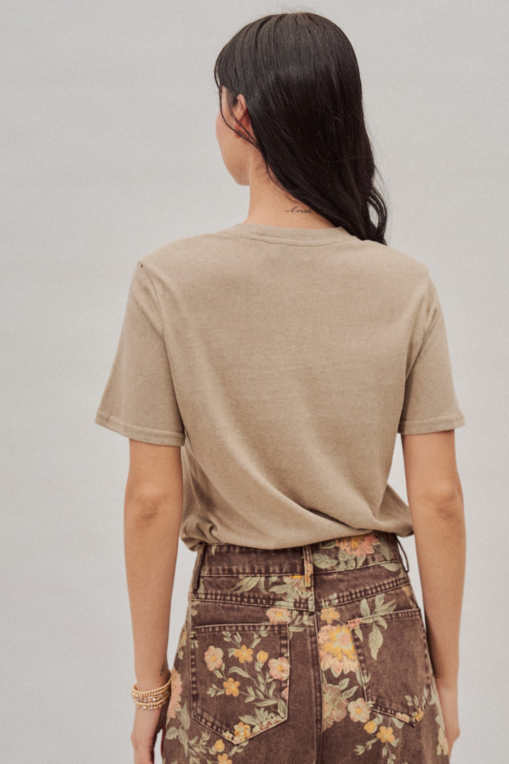 Botanical Floral Embroidered Tee in White - Women's Wholesale T-Shirts & Polos | Trend Notes